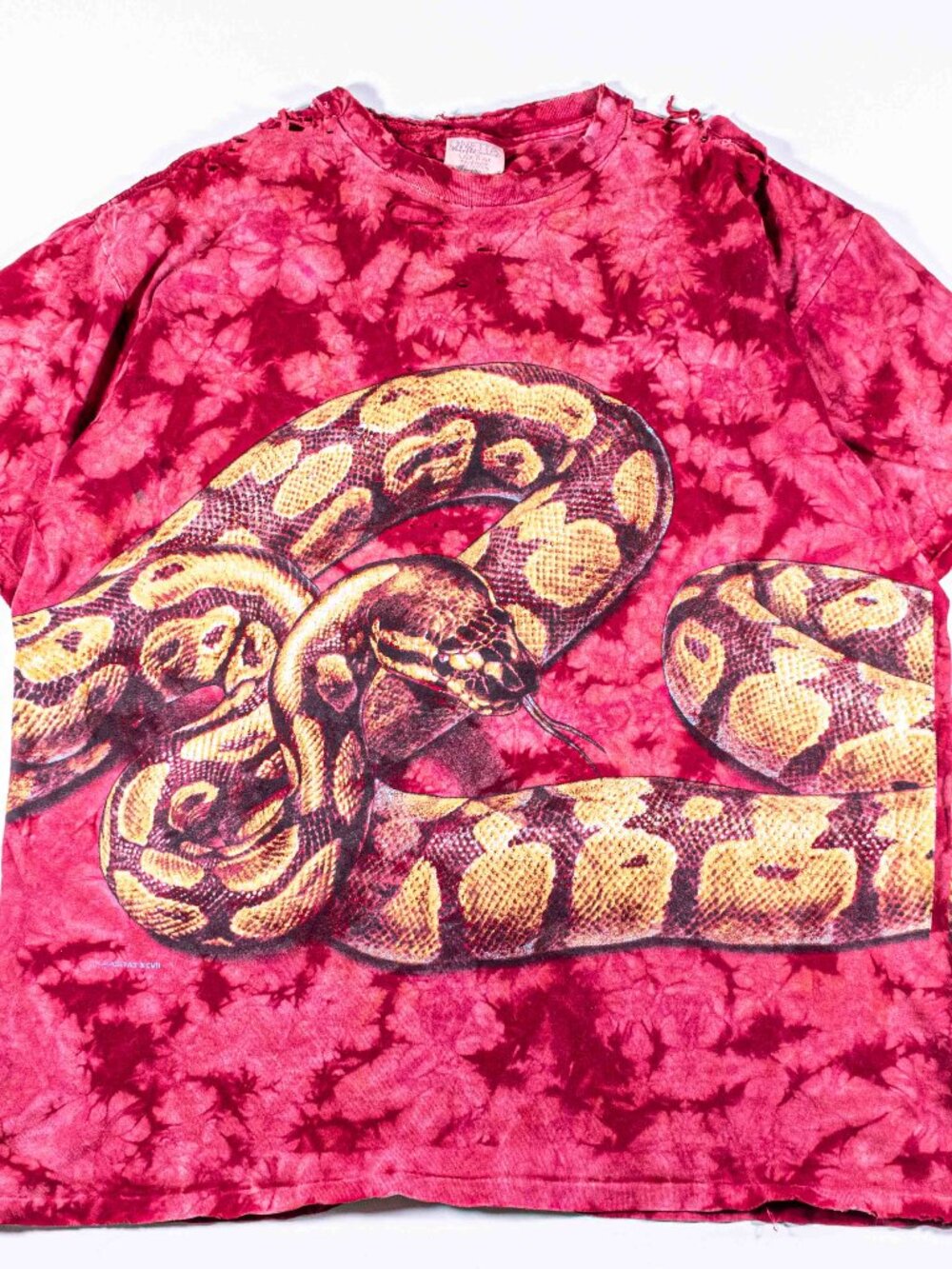 Vintage 90s Habitat XCVII Snake Python T-Shirt Mens Large Distressed 1997 Tee